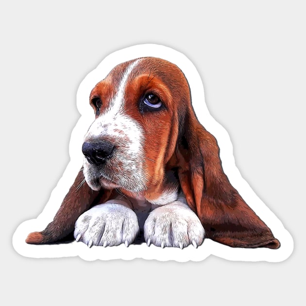 Basset Hound Puppy Dog Sticker by Elarex